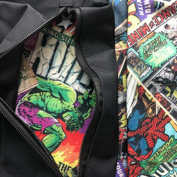 Marvel Comics Comicbook Themed Backpack Captain America Spider-Man Hulk Thor NWT - Picture 9 of 11